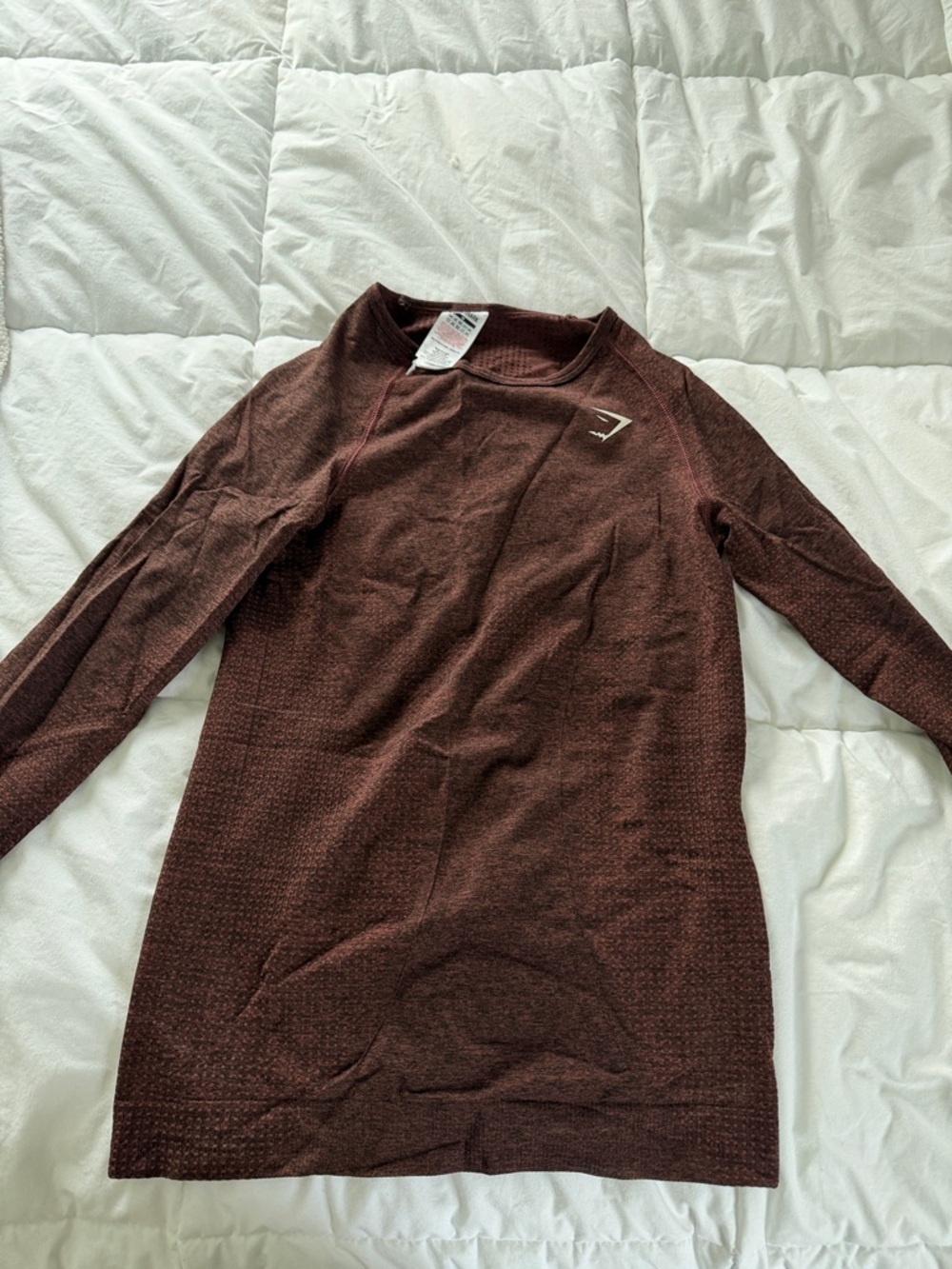 Gymshark Women's Long-Sleeve Seamless Crew Sweater in Chocolate Brown
